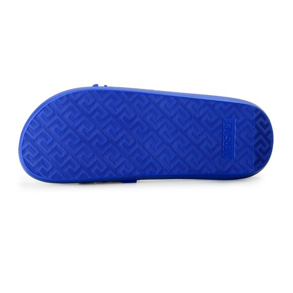 Versace Men\'s Cobalt Blue Logo Embossed Pool Slide Flip Flops Shoes US 13 IT 46 main image 5